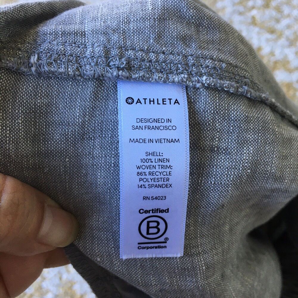 Athleta Cabo Linen Shorts Women 2 Pull On Lightweight Chinos Beach Outdoors - Picture 8 of 10